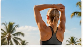 Active woman stretching outdoors